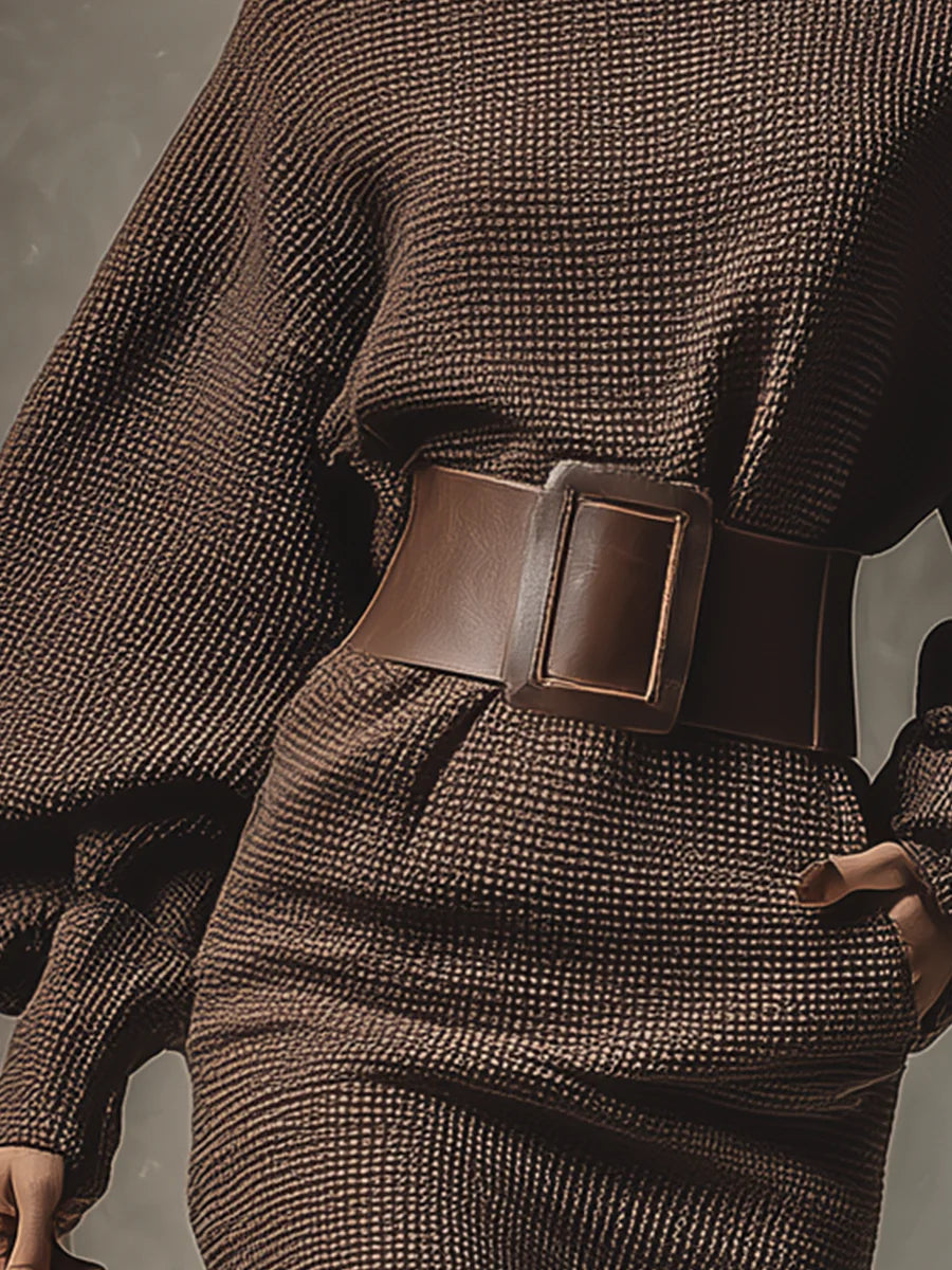 Belloni™ Cléa | Abito Corto in Maglia con Cintura