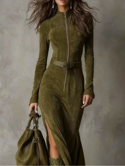 Belloni™ | Abito lungo scamosciato Alessia