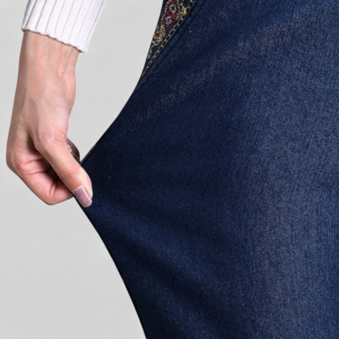 Belloni™| Jeans da donna con tasche laterali e vita elastica