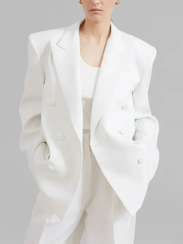  Belloni™| Blazer Bianco Oversize Doppiopetto