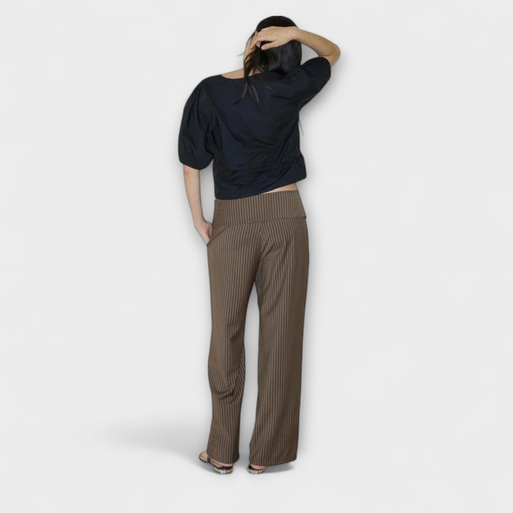  Belloni™| Pantaloni Striati Pieghevoli