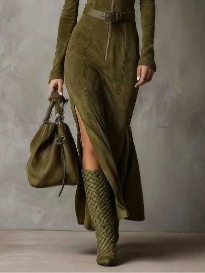 Belloni™ | Abito lungo scamosciato Alessia